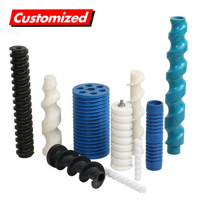 Dobra cena. Wytwarzanie Przewoźnik żywnościowy na zamówienie Elastyczne spirałowe przenośniki Upe Hdpe Pp Uhmwpe Pom Nylon Screw Plastic Auger Cnc Pars Machine Easy Operation Przenośnik śrubowy w Internecie