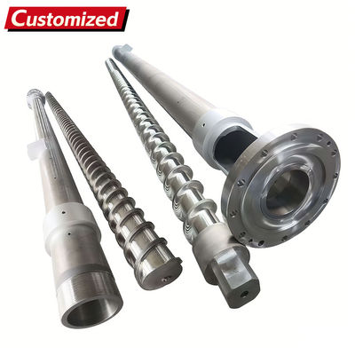 Dobra cena. Dostosowana Śruba o średnicy 55 do wytłaczarki do materiałów PP HDPE PPS LDPE, obróbka azotowaniem lub bimetaliczna, maszyna do tworzyw sztucznych w Internecie