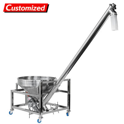 Dobra cena. Custom-designed inclined stainless steel screw conveyor, automatic feeding system for transporting non-free-flowing powdered products such as flour, talcum powder, coffee, milk powder, etc. w Internecie